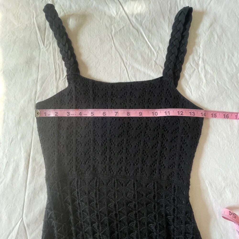 Aqua Crocheted Midi Dress Sz XS Black - Picture 7 of 9
